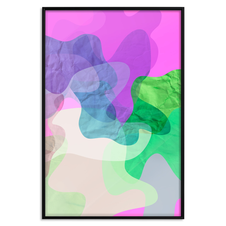Poster Pastel Butterflies - colorful abstract spots on crumpled paper 122288 additionalImage 24