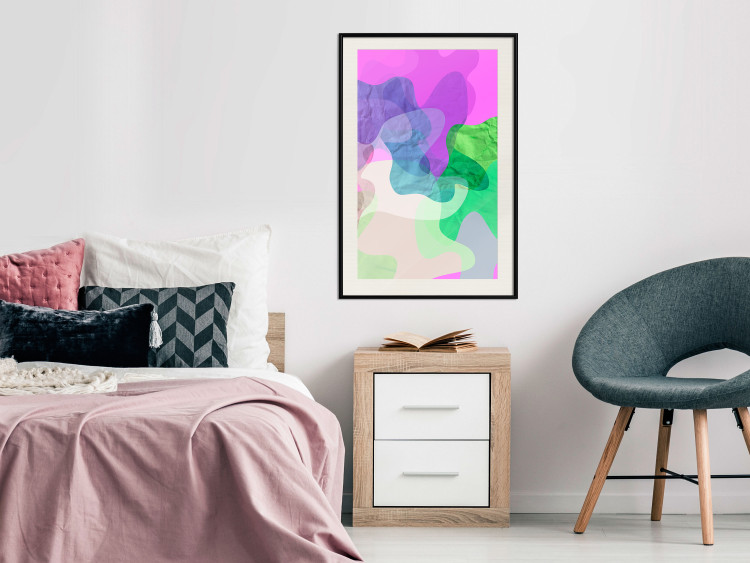 Poster Pastel Butterflies - colorful abstract spots on crumpled paper 122288 additionalImage 22
