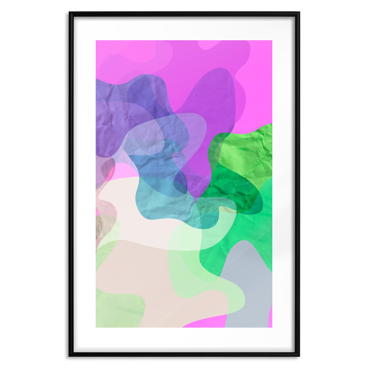 Poster Pastel Butterflies - colorful abstract spots on crumpled paper 122288 additionalImage 17
