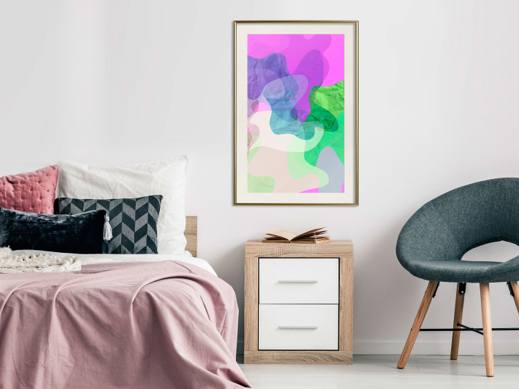 Poster Pastel Butterflies - colorful abstract spots on crumpled paper 122288 additionalImage 21