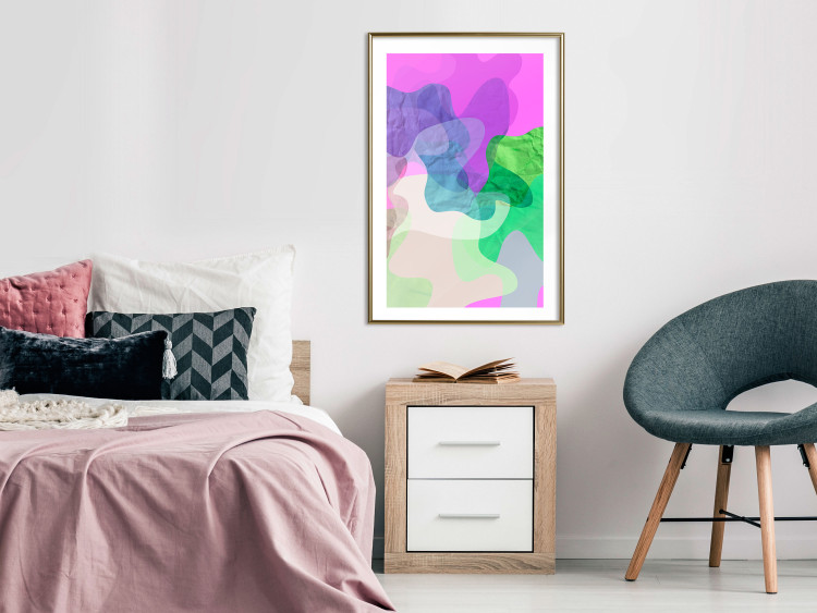 Poster Pastel Butterflies - colorful abstract spots on crumpled paper 122288 additionalImage 15
