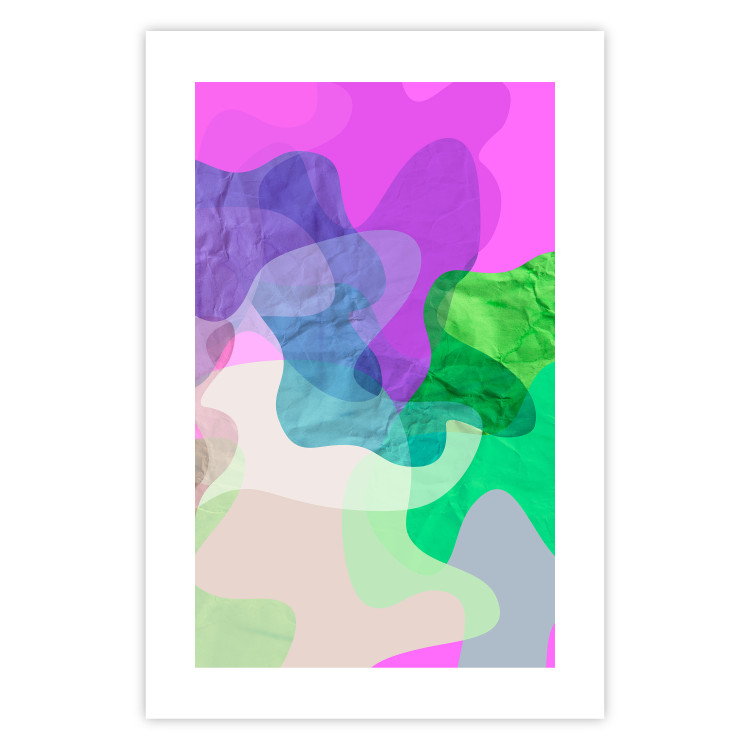 Poster Pastel Butterflies - colorful abstract spots on crumpled paper 122288 additionalImage 19