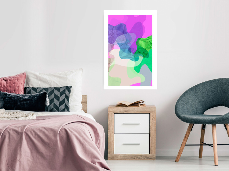 Poster Pastel Butterflies - colorful abstract spots on crumpled paper 122288 additionalImage 14
