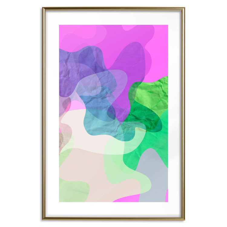 Poster Pastel Butterflies - colorful abstract spots on crumpled paper 122288 additionalImage 16