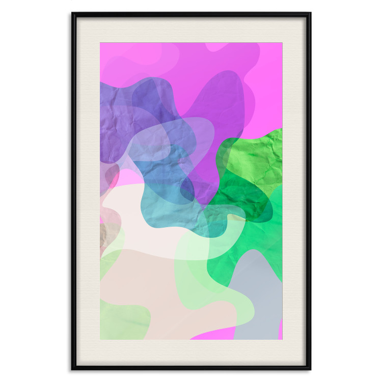 Poster Pastel Butterflies - colorful abstract spots on crumpled paper 122288 additionalImage 18