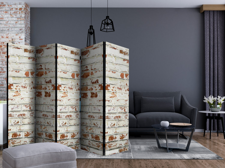 Room Separator Brick Tale II - texture of orange brick with gray plaster 123288 additionalImage 4