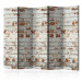Room Separator Brick Tale II - texture of orange brick with gray plaster 123288
