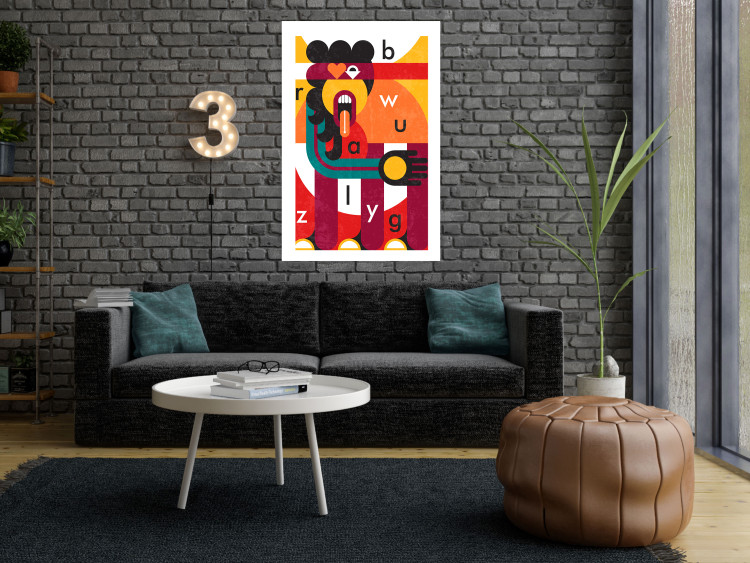 Wall Poster Art of Design - abstract figure and randomly placed letters 123588 additionalImage 4