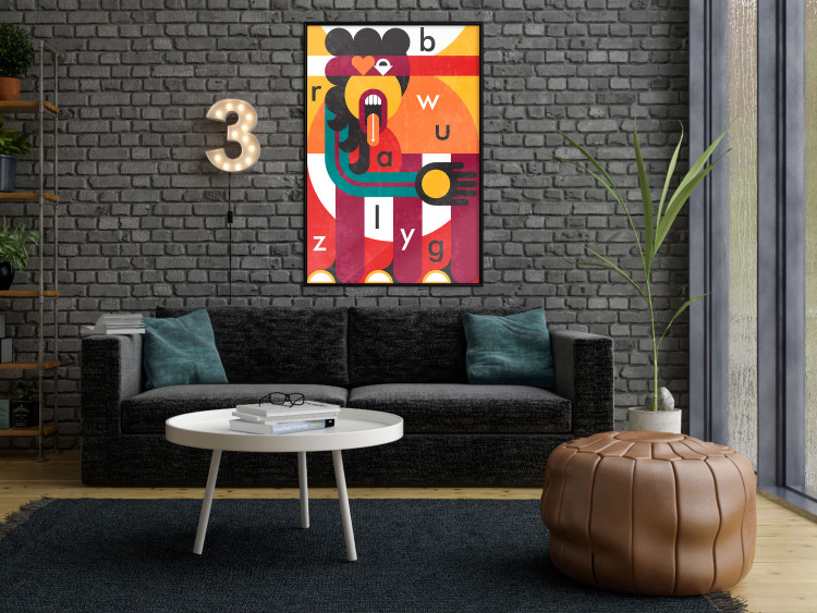 Wall Poster Art of Design - abstract figure and randomly placed letters 123588 additionalImage 5
