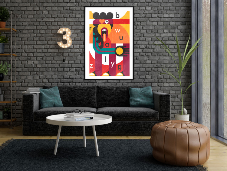 Wall Poster Art of Design - abstract figure and randomly placed letters 123588 additionalImage 6