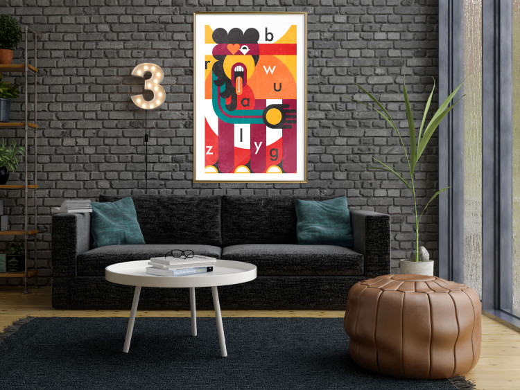 Wall Poster Art of Design - abstract figure and randomly placed letters 123588 additionalImage 15