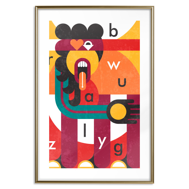Wall Poster Art of Design - abstract figure and randomly placed letters 123588 additionalImage 14