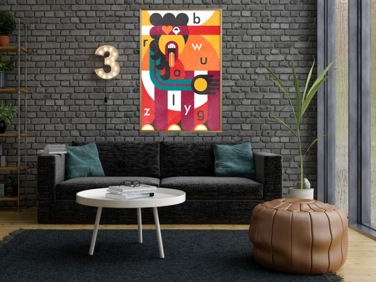 Wall Poster Art of Design - abstract figure and randomly placed letters 123588 additionalImage 5