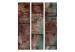 Folding Screen Dark Sheet (3-piece) - retro-style metal texture background 124288 additionalThumb 3