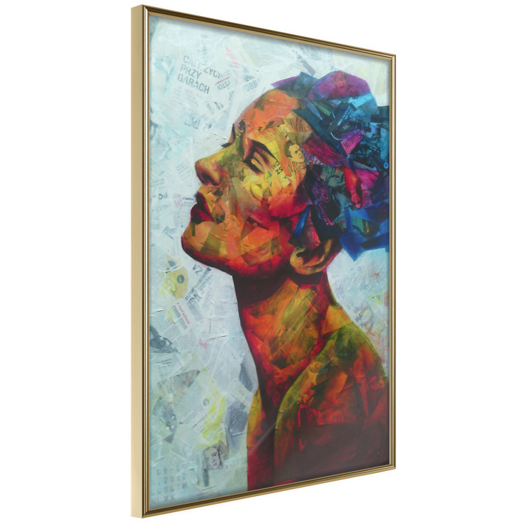 Wall Poster Paper Thoughts - portrait of a colorful woman in a paper composition 126488 additionalImage 12