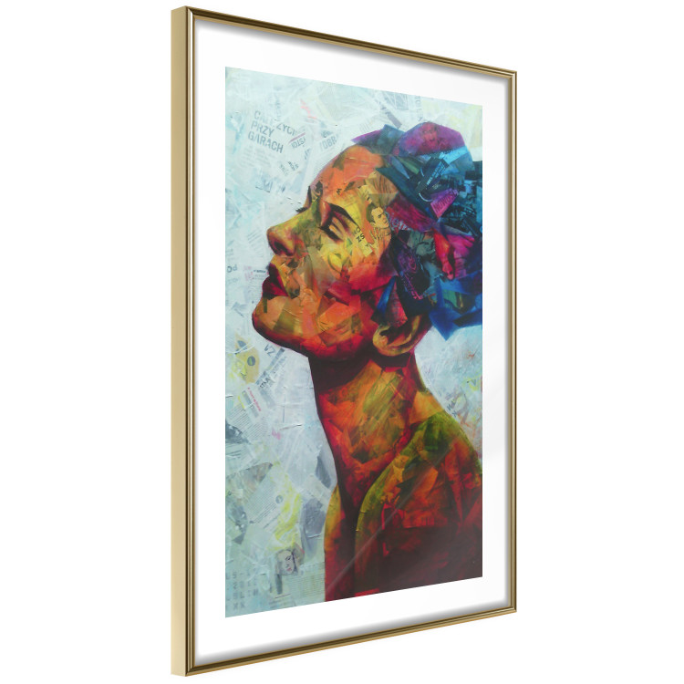 Wall Poster Paper Thoughts - portrait of a colorful woman in a paper composition 126488 additionalImage 7