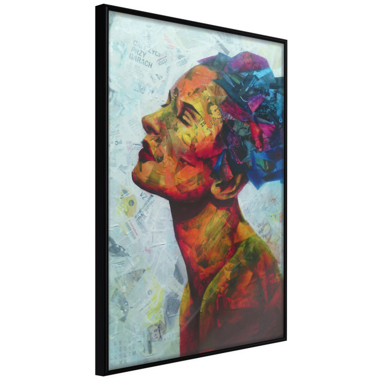 Wall Poster Paper Thoughts - portrait of a colorful woman in a paper composition 126488 additionalImage 11