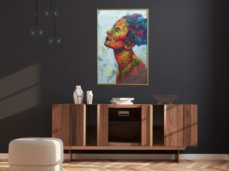 Wall Poster Paper Thoughts - portrait of a colorful woman in a paper composition 126488 additionalImage 5