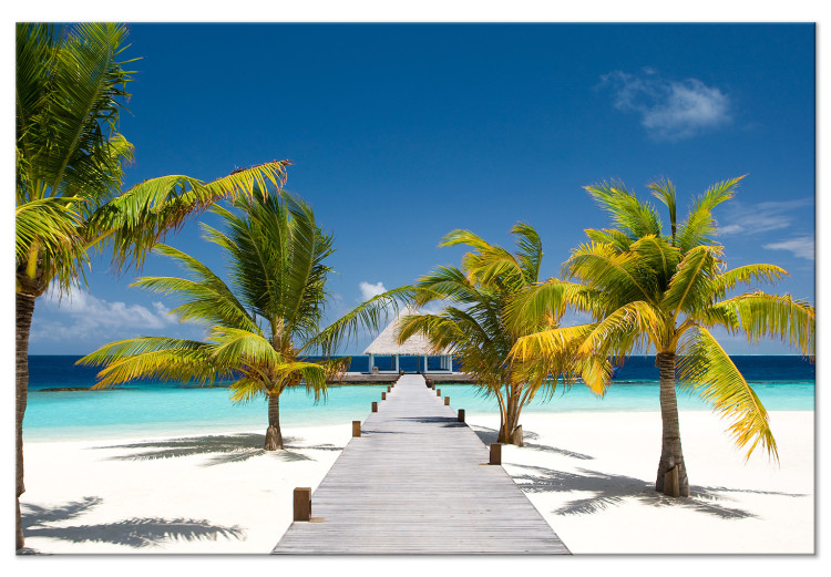 Canvas Art Print Paradise Maldives (1-part) wide - tropical island landscape 128988