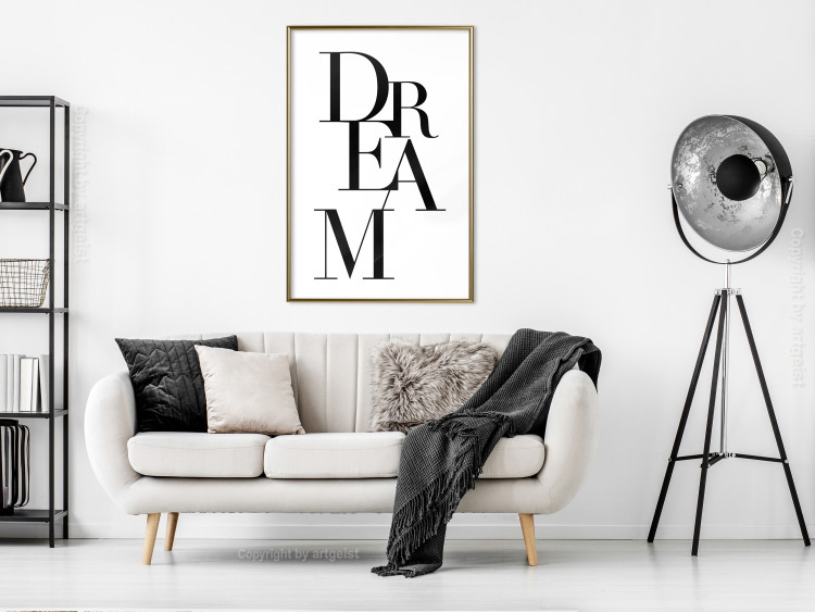Wall Poster Black Dream - black English text on white background 129588 additionalImage 7