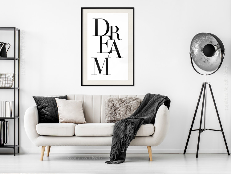 Wall Poster Black Dream - black English text on white background 129588 additionalImage 24