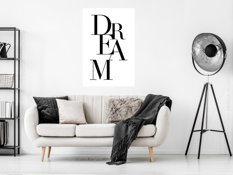Wall Poster Black Dream - black English text on white background 129588 additionalImage 4
