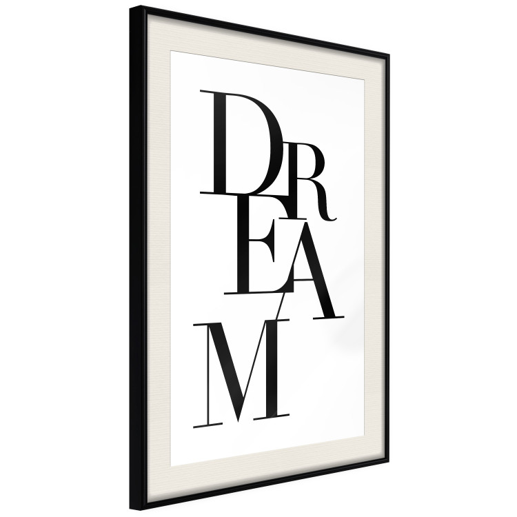Wall Poster Black Dream - black English text on white background 129588 additionalImage 2