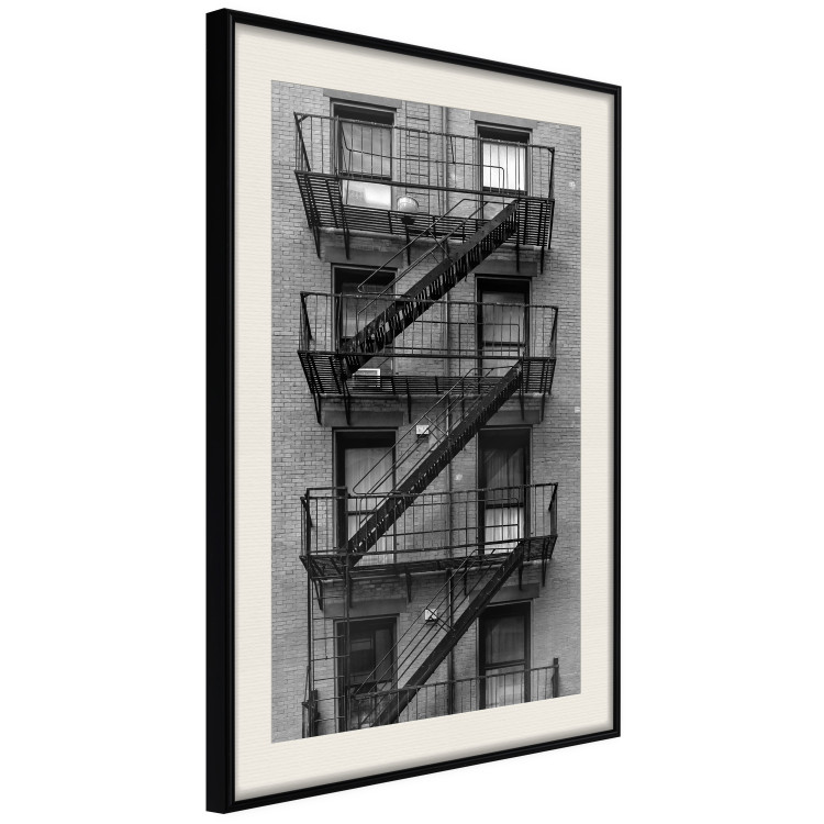 Poster Emergency Exit - black and white architecture of buildings in New York 129788 additionalImage 2