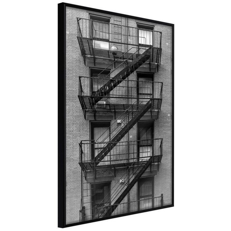 Poster Emergency Exit - black and white architecture of buildings in New York 129788 additionalImage 11