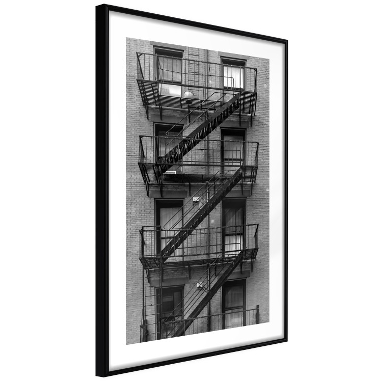 Poster Emergency Exit - black and white architecture of buildings in New York 129788 additionalImage 6