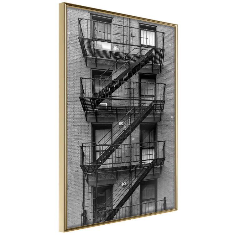 Poster Emergency Exit - black and white architecture of buildings in New York 129788 additionalImage 14