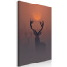 Canvas Art Print Deer in the Mist (1-piece) Vertical - animal at sunset 129888 additionalThumb 2