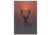 Canvas Art Print Deer in the Mist (1-piece) Vertical - animal at sunset 129888