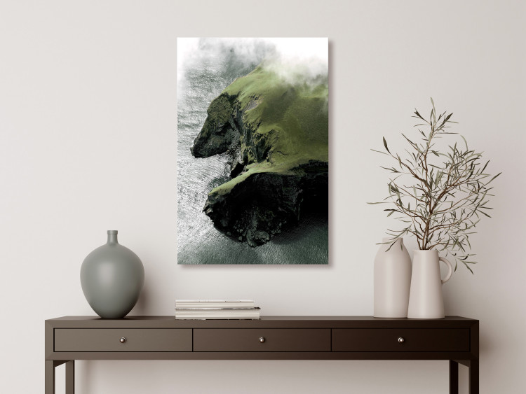 Canvas Print Marriage of Sea and Land (1-piece) Vertical - landscape of a misty cliff 130288 additionalImage 3