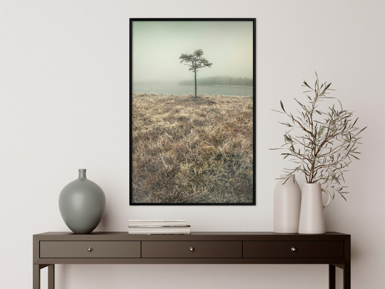 Wall Poster Along the Lake Shore - landscape of grass and a small tree against the water 130388 additionalImage 4