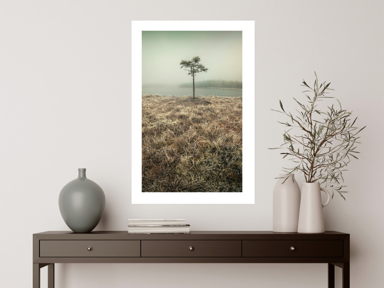 Wall Poster Along the Lake Shore - landscape of grass and a small tree against the water 130388 additionalImage 3