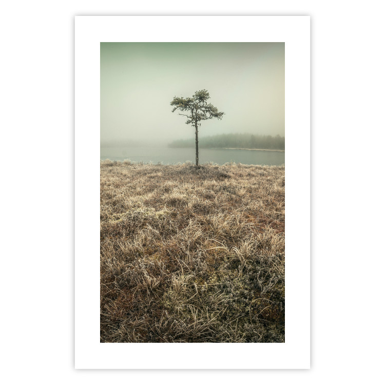 Wall Poster Along the Lake Shore - landscape of grass and a small tree against the water 130388 additionalImage 19