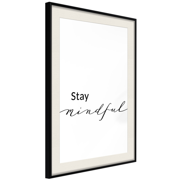 Poster Stay Mindful - English text on a uniform white background 130788 additionalImage 2