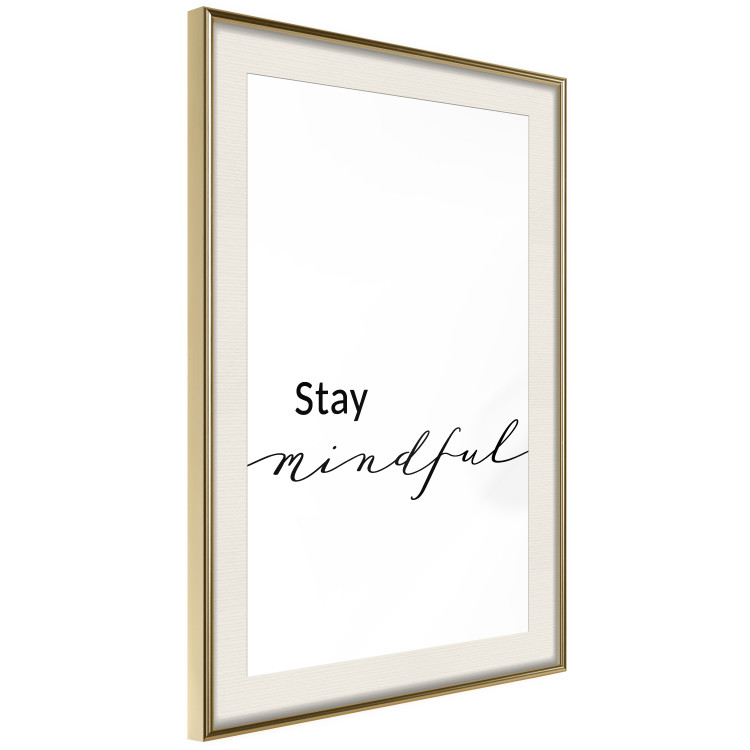 Poster Stay Mindful - English text on a uniform white background 130788 additionalImage 3