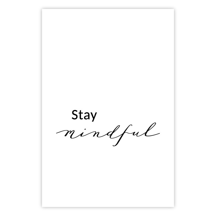 Poster Stay Mindful - English text on a uniform white background 130788 additionalImage 19