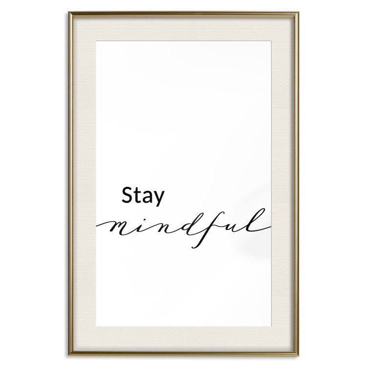 Poster Stay Mindful - English text on a uniform white background 130788 additionalImage 20