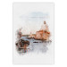 Wall Poster Watercolor Venice - city architecture amidst water in watercolor style 131788