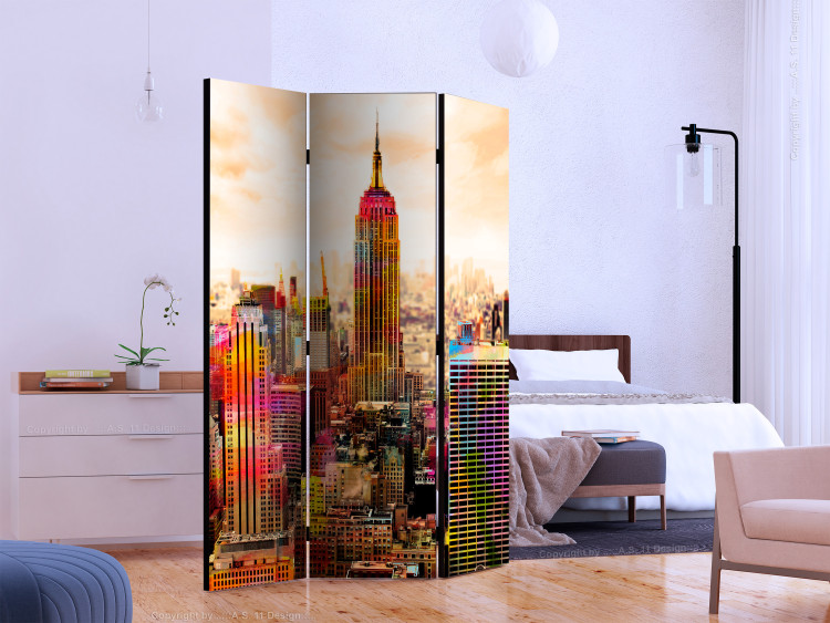 Room Separator Colors of New York City III (3-piece) - colorful architecture 132688 additionalImage 2