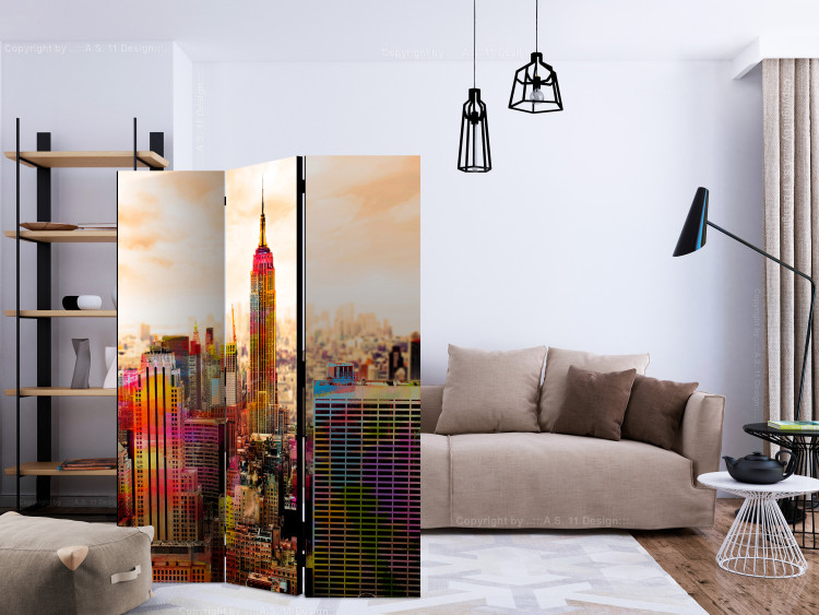 Room Separator Colors of New York City III (3-piece) - colorful architecture 132688 additionalImage 4