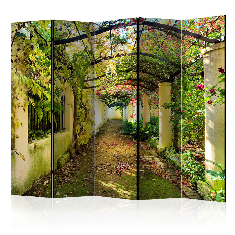 Room Divider Pergola II (5-piece) - path among green plants and architecture 133088