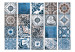 Folding Screen Blue Arabesque II (5-piece) - retro background in ethnic ornaments 133188 additionalThumb 3