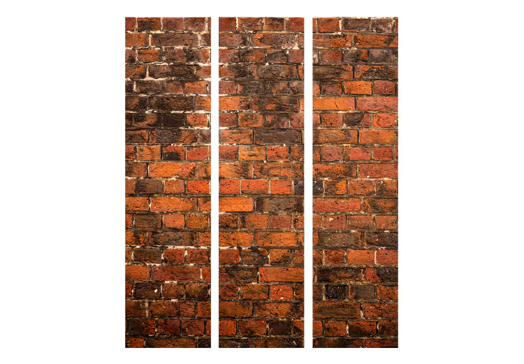 Folding Screen Old Wall (3-piece) - composition with red brick texture 133488 additionalImage 3