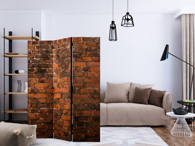 Folding Screen Old Wall (3-piece) - composition with red brick texture 133488 additionalImage 4