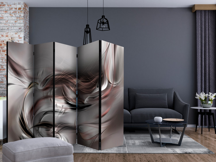 Room Divider Screen Abstract Cloud II - gray undulating pattern in abstract motif 133688 additionalImage 4