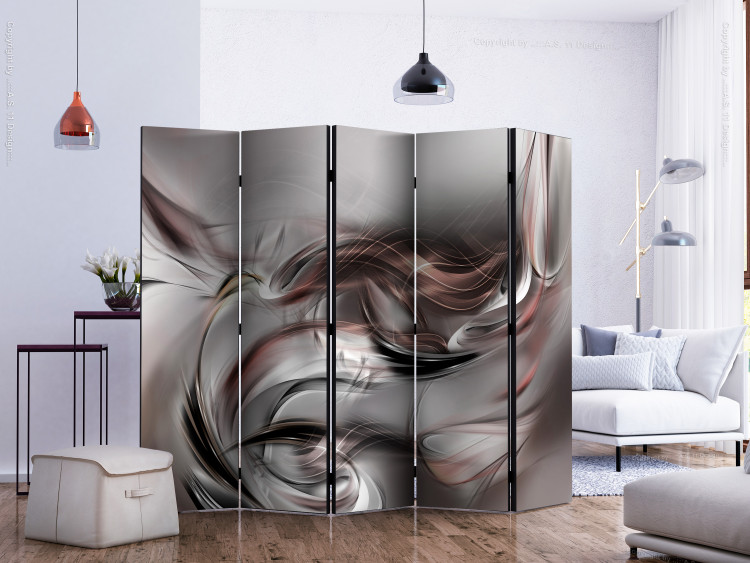 Room Divider Screen Abstract Cloud II - gray undulating pattern in abstract motif 133688 additionalImage 2